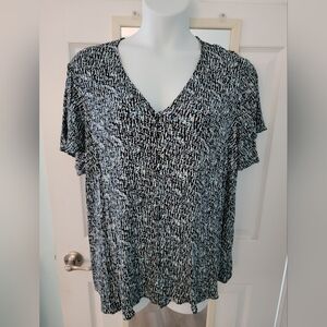 Raindrop multi color print poly blouse